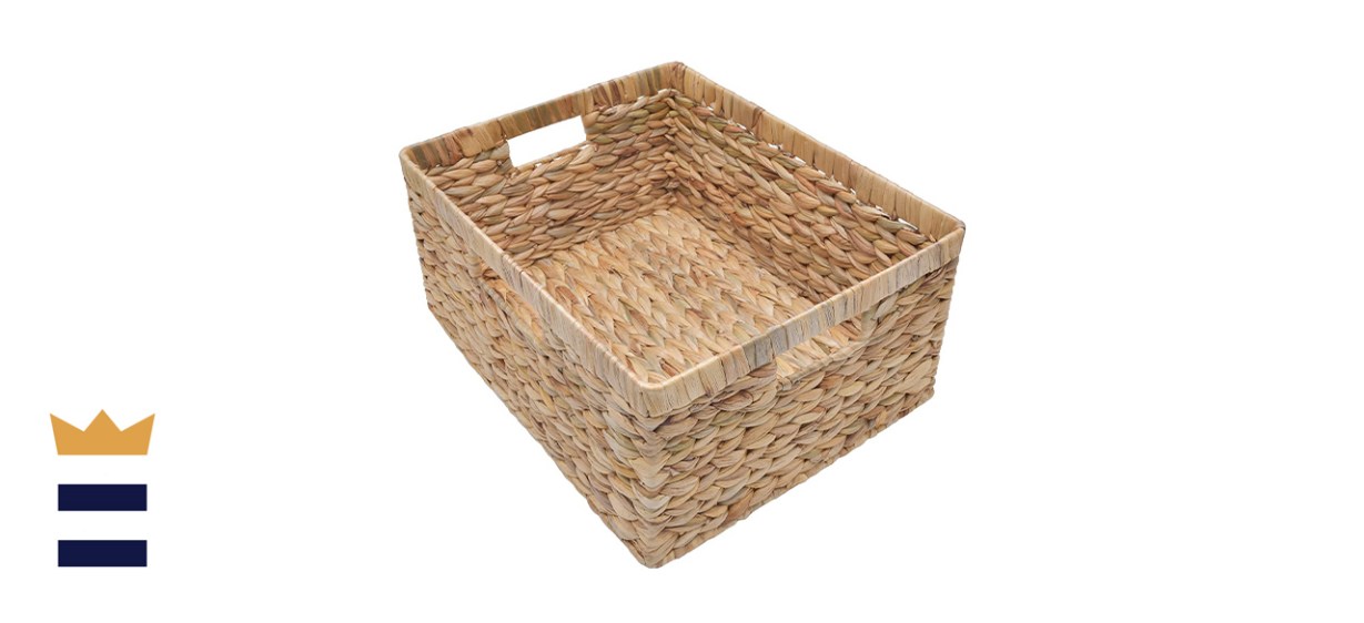 StorageWorks Jumbo Rectangular Wicker Basket