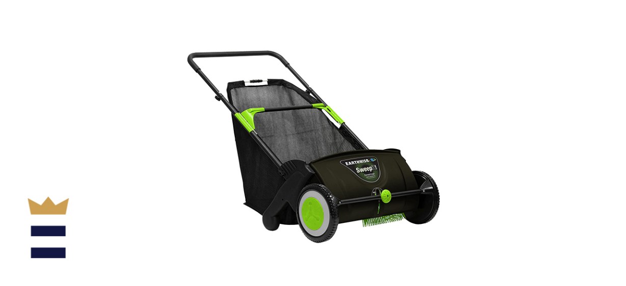 Earthwise LSW70021 21-Inch Leaf &amp; Grass Push Lawn Sweeper