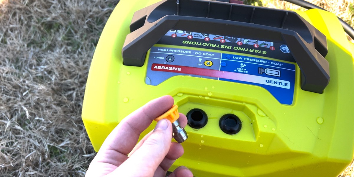 Top view of Ryobi 1800 psi Pressure Washer