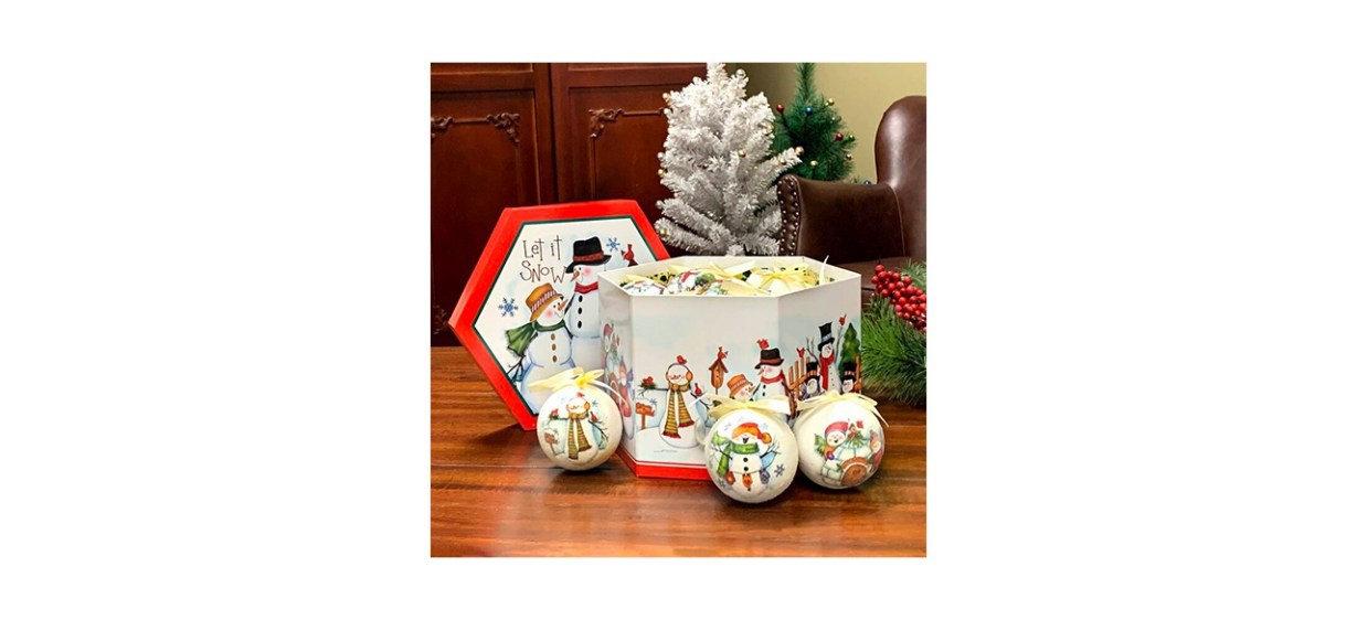 The Holiday Aisle 14 Piece Snowman Ball Ornaments Set