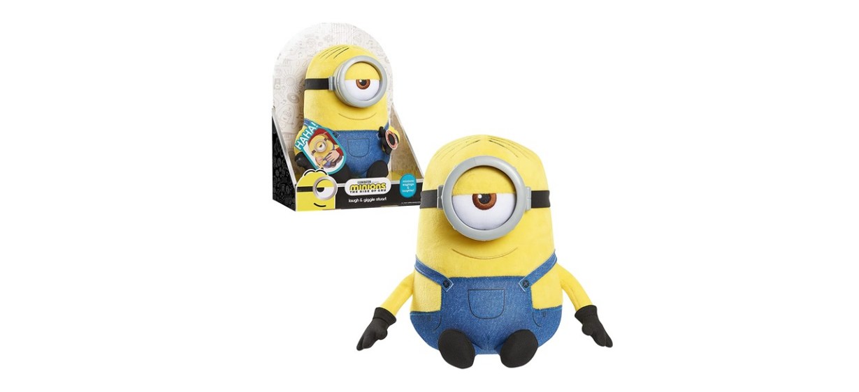 The Rise of Gru Stuart Minion Laugh &amp; Giggle Plush Toy by Just Play