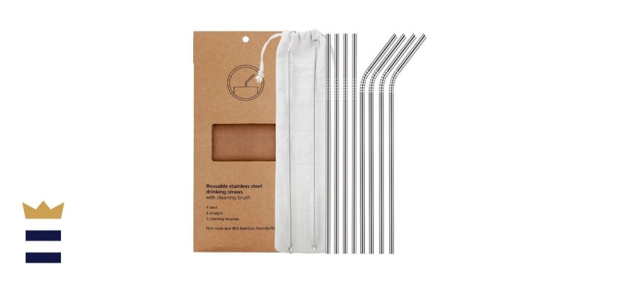 this set of eight stainless steel straws