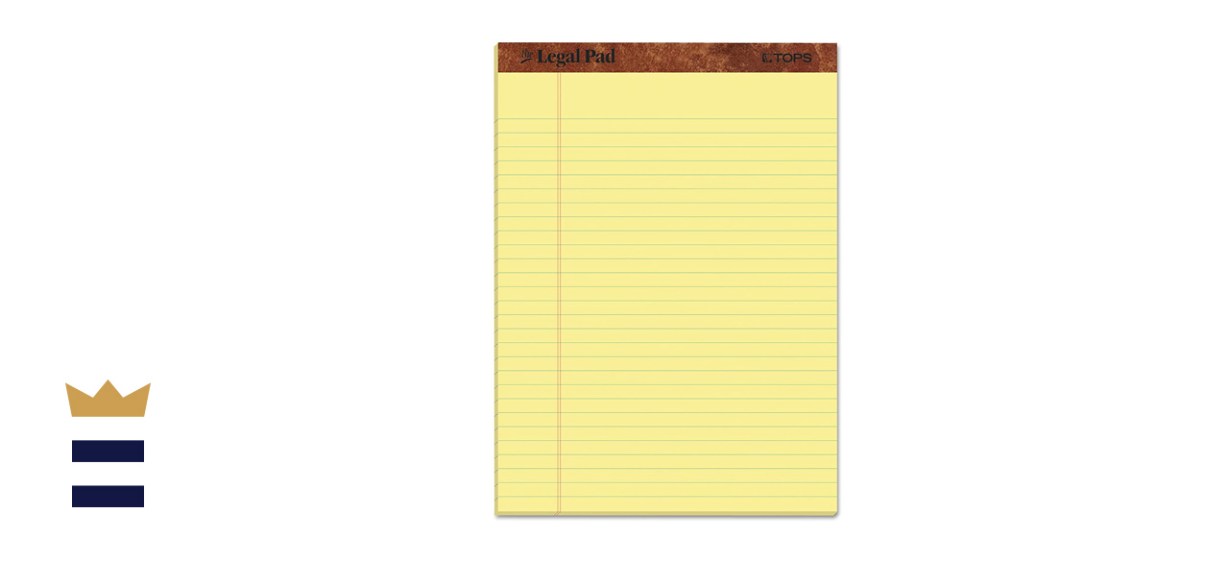 Tops The Legal Pad Writing Pads, 8 ½ Inches by 11 ¾ Inches, Canary Paper, Legal Rule, 50 Sheets, 12-Pack