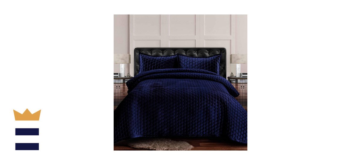 Tribeca Living Lugano Honeycomb Velvet Oversized Set