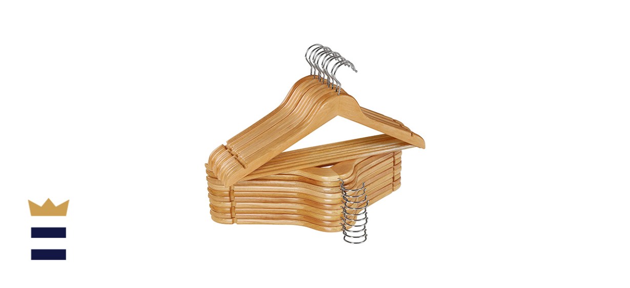 Wooden Hangers Pack of 20 & 80 Suit Hangers Premium Natural Finish Utopia  Home