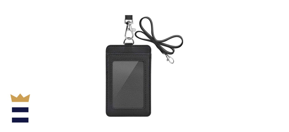 Vaccine Card Holder PU Leather Cover 4x3, Vaccination Card Protector with Skin-Friendly Lanyard Vaccination Card Holder Vaccine Card Protector with Soft Silicone Lanyard [2 Packs]