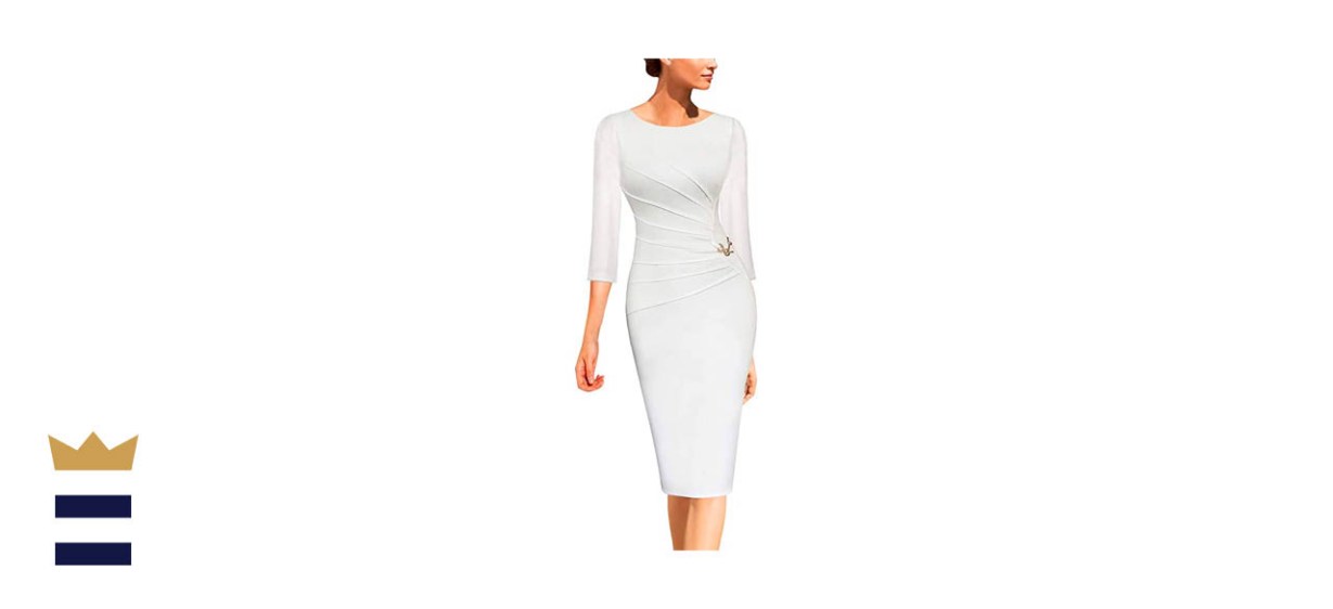 Vfshow Womens Ruched Bodycon Sheath Dress