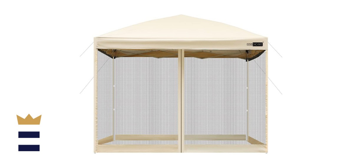 VIVOHOME 210D Oxford Outdoor Easy Pop Up Canopy Screen Party Tent with Mesh Side Walls