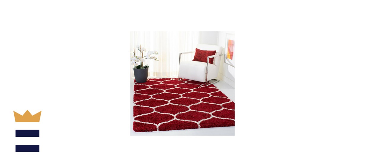 Winston Porter Ardhan Geometric Red/White Area Rug