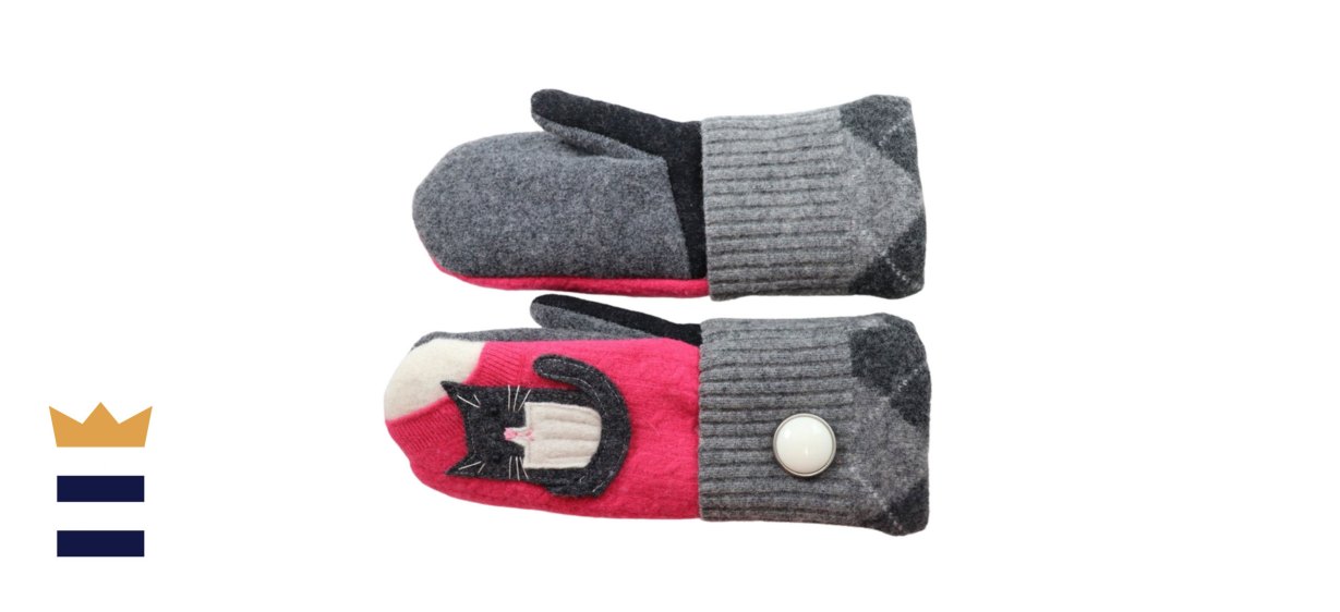 Woolly Encores Upcycled Cat Sweater Mittens