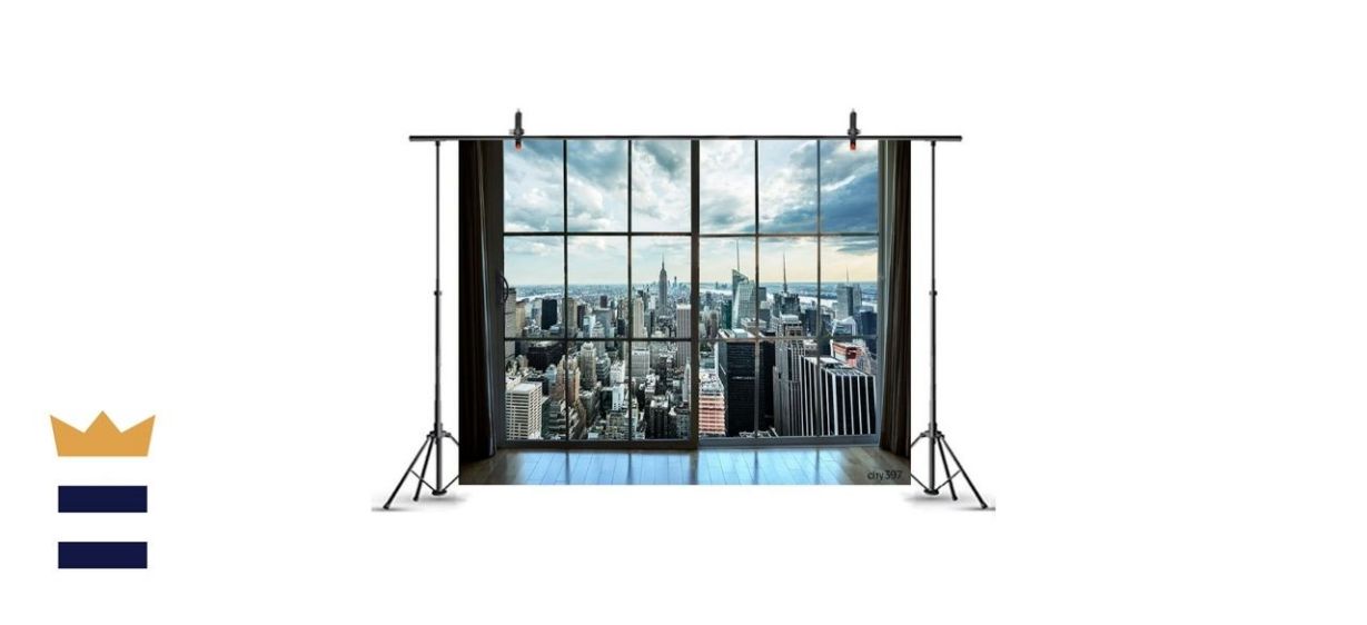 Zoom Office Glass French Window City Building Landscape Scene