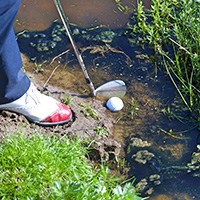 golf ball in the water