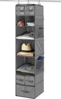 ZOBER 9-Shelf Hanging Closet Organizer with Drawers