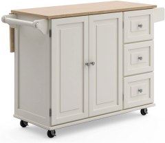 Homestyles Dolly Madison Off-White Mobile Kitchen Island Cart