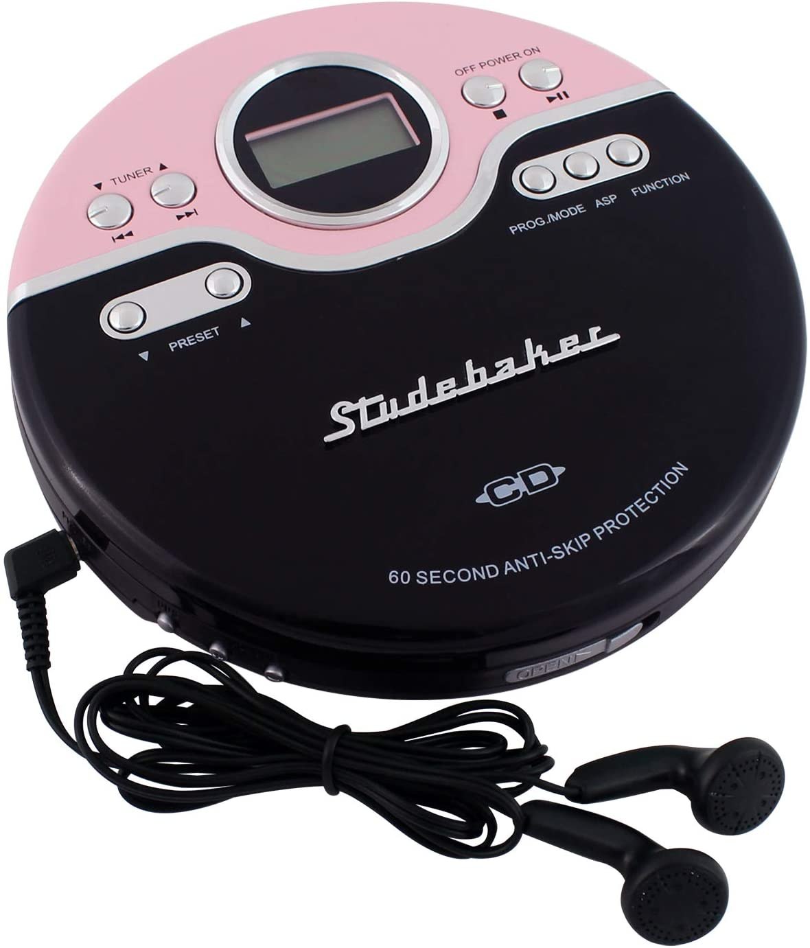 not Rechargeable Headphone Jack & Large LCD Display for Car Use and Home Travel Use AA Batteries Teal Byron Statics Portable CD Player Personal Compact Disc Player with Anti-Skip/Anti-Shock 