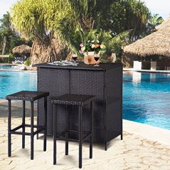 Tangkula 3-Piece Patio Bar Set