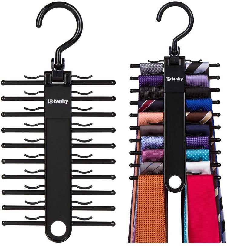 Tenby Living 2-Pack Black Tie Rack