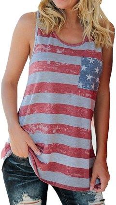 Barlver American Flag Camo Sleeveless Tank Top