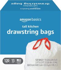 Amazon Basics Tall Kitchen Drawstring Trash Bags
