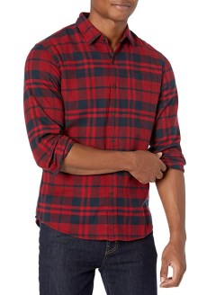 Amazon Essentials Men's Slim-Fit Long-Sleeve Flannel Shirt