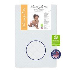 Dream On Me Holly 3” Fiber Portable Lightweight Mini Crib Mattress