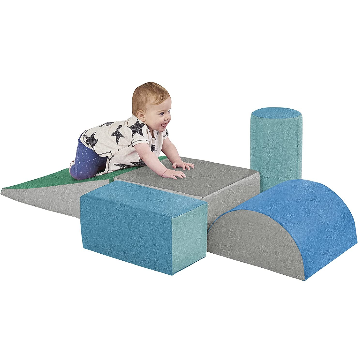 ECR4Kids SoftZone Climb and Crawl Activity Play Set, Earthtone