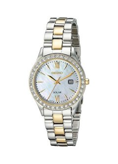 Seiko Women's Two-Tone Crystal Solar Bracelet Watch