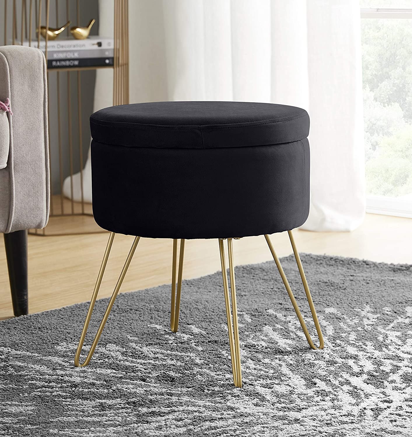 Ornavo Home Modern Round Storage Ottoman