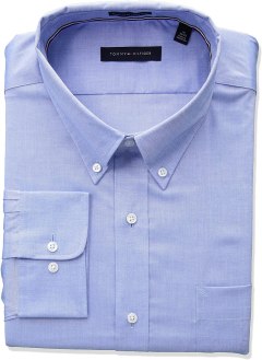 Tommy Hilfiger Men's Non-Iron Solid Button Down Collar