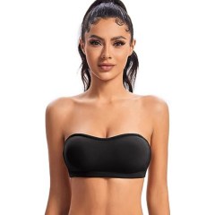 Women & Juniors One Size Strapless Seamless Stretch Bandeau Tube Bra Top  (No Pad)