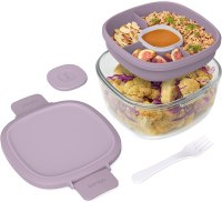 Bentgo Glass, Leak-Poof Salad Container