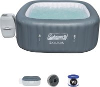 Coleman SaluSpa 4 Person Portable Inflatable Outdoor Square Hot Tub Spa