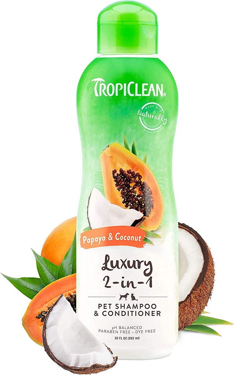 TropiClean Luxury 2 in 1 Papaya &amp; Coconut Pet Shampoo and Conditioner