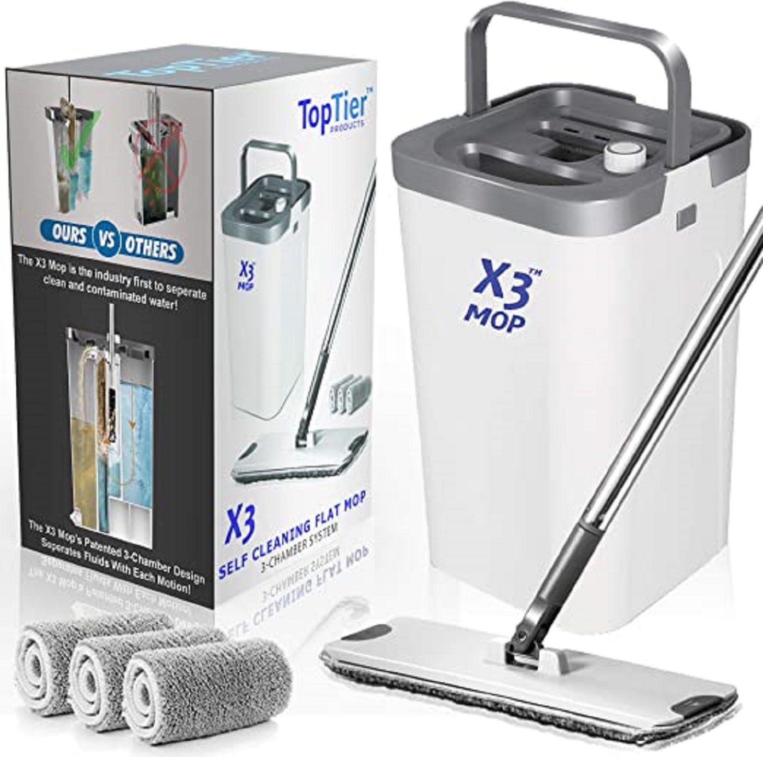 TopTier Products X3 Mop and Bucket Set