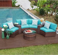 OC Orange-Casual Outdoor Patio Furniture Half-Moon Set
