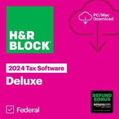 H&R Block 2024 Tax Software Deluxe