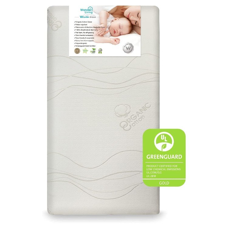Wonder Living Organic Baby Crib Mattress, 52" x 28" x 5"