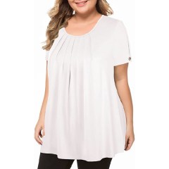 Maner Plus-Size Flowy Blouse w/ Sleeves