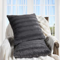 Cheer Collection Faux Fur Throw Pillows, Set of 2