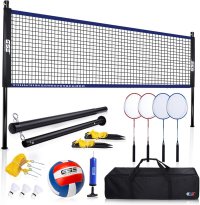 GSE Games & Sports Volleyball & Badminton Combo Set