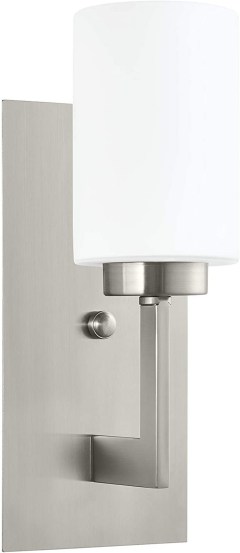 Linea di Liara Brio Brushed Nickel with Frosted Glass Sconce Vanity Light