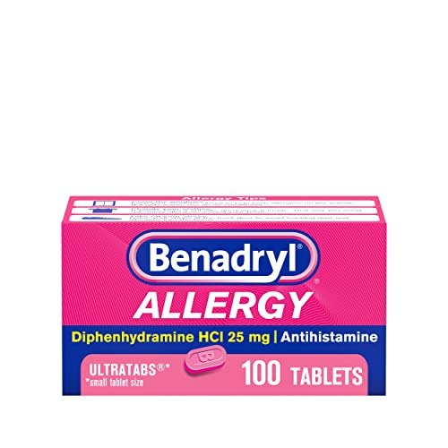 Benadryl 25 mg Ultratabs Antihistamine Allergy Relief, 100 Count