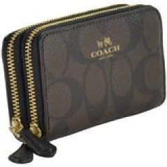 Coach Small Double Zip Coin Case in Signature