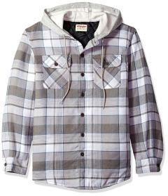 Wrangler Authentics Long Sleeved Quilted Lined Flannel Shirt Jacket