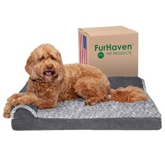 Furhaven Pet Deluxe Orthopedic Chaise Couch Pet Bed