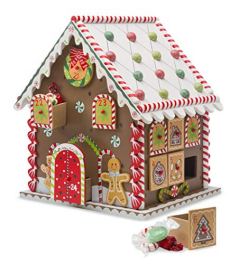 HearthSong Wooden Gingerbread House Advent Calendar