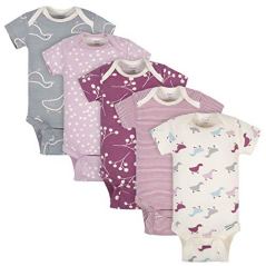 Grow by Gerber Baby Girls' Organic Short-Sleeve Onesies