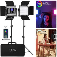 GVM 2-Piece Video Lighting Kit with APP Control,