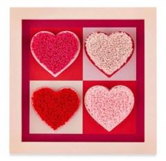 Way to Celebrate Valentine's Day Red and Pink Fabric Heart Tabletop Decoration