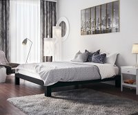 In Style Furnishings Stella Modern Metal Low Profile Thick Slats Support Platform Bed Frame